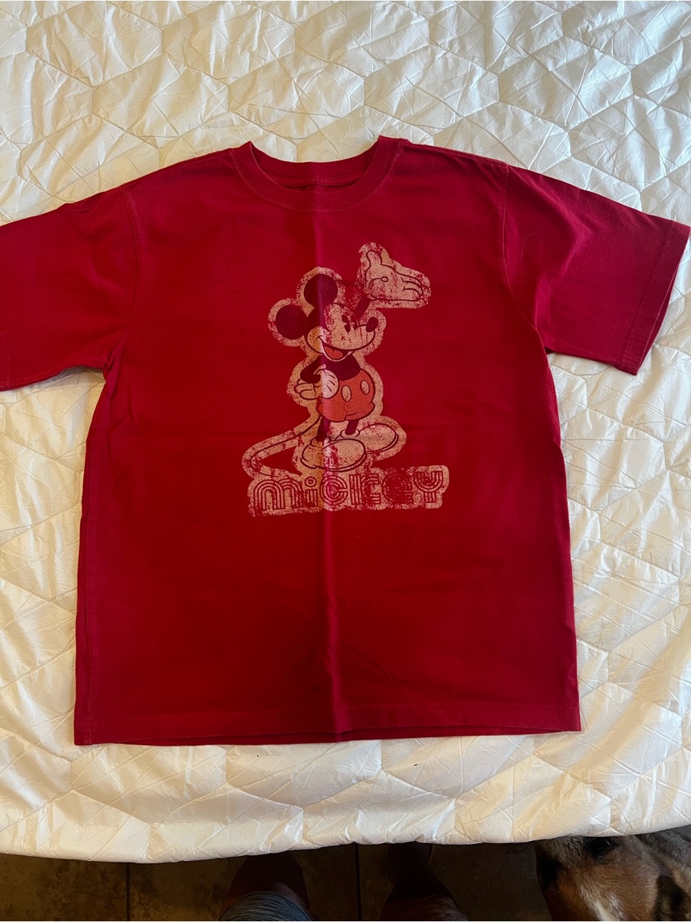 Disney Store Kids' Red Mickey Mouse Graphic Tee L 10-12